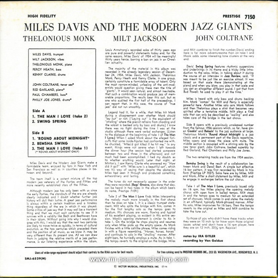Miles Davis - Miles Davis And The Modern Jazz Giants