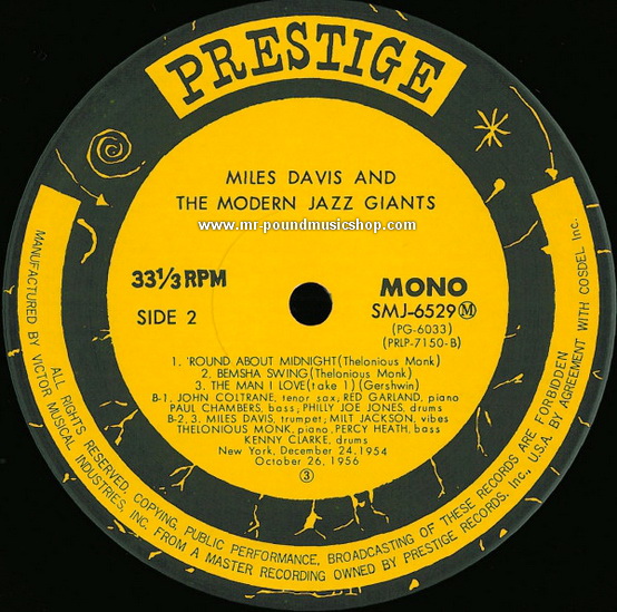 Miles Davis - Miles Davis And The Modern Jazz Giants