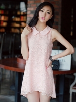 DRESS แฟชั่นชุดเดรสคุณภาพผ้าลูกไม้ แบรนด์ R.J STRORY โทนชมพูสดใส ใส่ออกงาน ใส่เที่ยวน่ารัก Asia Street Fashion