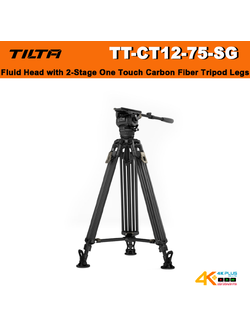 Tilta TT-CT12-75-SG 75mm Cine Fluid Head with 2-Stage One Touch Carbon Fiber Tripod Legs (12KG)