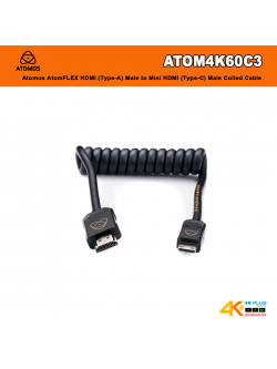 Atomos AtomFLEX HDMI (Type-A) Male to Mini-HDMI (Type-C) Male Coiled Cable 30cm