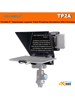 Feelworld TP2A Portable 8" Teleprompter supports Tablet Prompting Smartphone DSLR Shooting