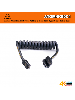 Atomos AtomFLEX HDMI (Type-A) Male to Micro-HDMI (Type-D) Male Coiled Cable (12 to 24")