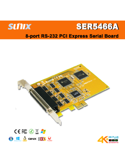 Sunix SER5466A 8-port RS-232 PCI Express Serial Board