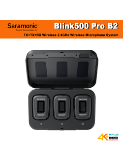 Blink500 Pro B2 3.5MM 2.4G Dual Channel Wireless Microphone with Charging cases
