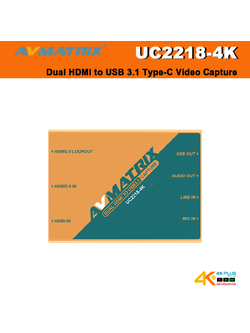 AVMATRIX UC2218-4K Dual HDMI to USB 3.1 Type-C Video Capture