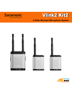 Saramonic Vlink2 Kit2 (TX+TX+RX) 2.4 GHz Wireless Microphone System