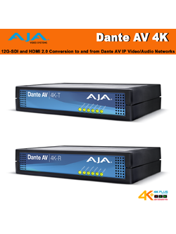 AJA Dante AV 4K 12G-SDI and HDMI 2.0 Conversion to and from Dante AV IP Video/Audio Networks