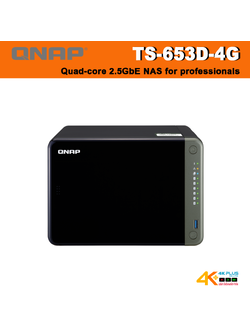 QNAP TS-653D-4G Quad-core 2.5GbE NAS for professionals