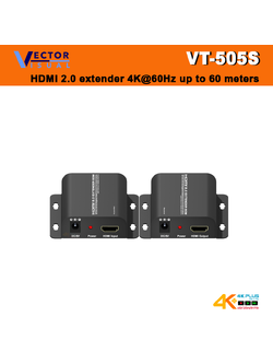 VT-505S HDMI 2.0 extender 4K@60Hz up to 60 meters with zero latency