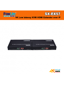 SX-EX57 4K Low latency KVM HDMI Extender over IP /Fiber,With RS232, Remote, LED