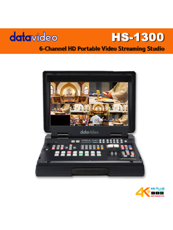 Datavideo HS-1300 6-Channel HD Portable Video Streaming Studio ออลอินวันวิดีโอสวิทเซอร์แบบพกพาและสตรีมมิ่งได้