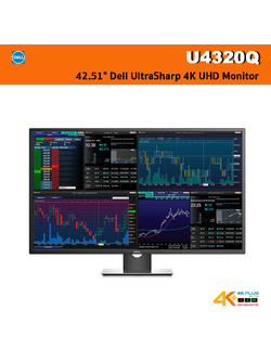 DELL U4320Q 42.5" 4K 60HZ Monitor 1 จอสามารถต่อคอมพิวเตอร์ได้ 4 เครื่อง