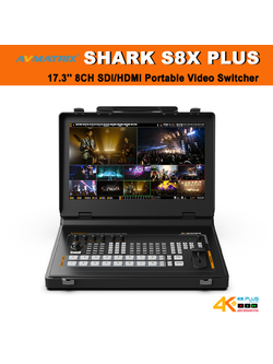 AVMATRIX SHARK S8X PLUS 17.3'' 8CH SDI/HDMI Portable Video Switcher