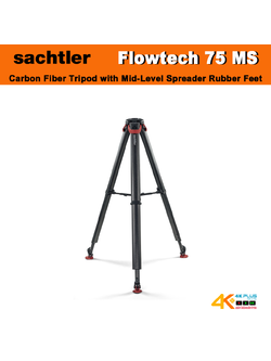 Sachtler Flowtech 75 MS Carbon Fiber Tripod with Mid-Level Spreader Rubber Feet
