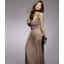 maxi dress เดรสยาว ออกงาน สีน้ำตาล คอวี ผ้าคอตตอน เซ็กซี่ ใส่ไปงานแต่ง สวยๆ