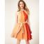 dress ชุดเดรสสไตล์ยุโรป ผ้าชีฟอง สีส้ม ใส่ทำงาน เที่ยว ใส่ออกงานได้ เท่ห์ๆ