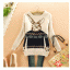fashion เสื้อกันหนาวไหมพรม ลายกระต่าย คอกลม สีเบจ ใส่เที่ยว น่ารักๆ