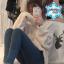 เสื้อกันหนาว เสื้อไหมพรม สเวตเตอร์ Sweater รุ่น Sweet Girl สีครีมขาวออฟไว้ท์ เนื้อหนา