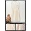 maxi dress - ชุดเดรสยาว แขนกุด สีครีม ผ้าชีฟอง กระดุมหน้า แต่งลูกไม้ด้านหลัง จั๊มเอว สามารถใส่ออกงานได้ น่ารัก Asia Street Fashion
