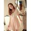 dress ชุดเดรสแฟชั่นผ้าชีฟอง แต่งผ้าลูกไม้ แขนกุด ใส่ทำงาน สีชมพู ลายดอกไม้ ใส่ออกงาน น่ารัก
