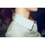 FASHION เสื้อเชิ้ตแฟชั่นแขนยาว ใส่ทำงาน ใส่เที่ยว สีฟ้า ผ้าคอตตอน กระดุมหน้า สาวเท่ห์ ASIA STREET FASHION