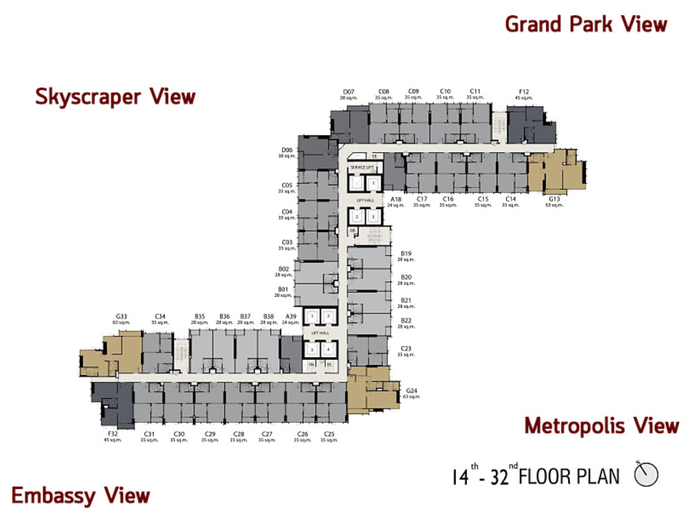 ขาย / เช่า Life One Wireless (ไลฟ์ วัน ไวร์เลส) แยกเพลินจิต ห้อง#A19B19 ห้องขนาด 28.29 ตรม. ชั้น 19 สตูดิโอ วิวสุดยอด