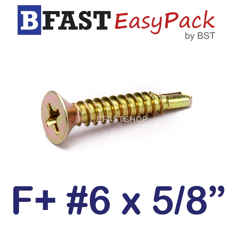 สกรูปลายสว่าน F+ #6 x 5/8" (ุ60 ตัว/ถุง)