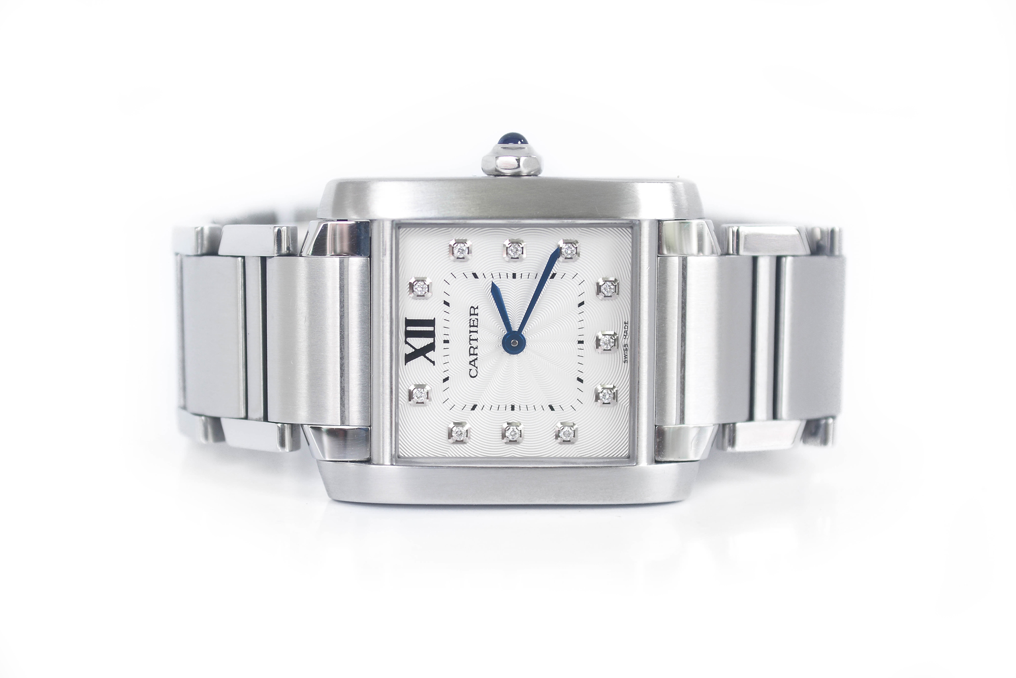 Cartier Tank Francaise Diamond Lady Size Silver