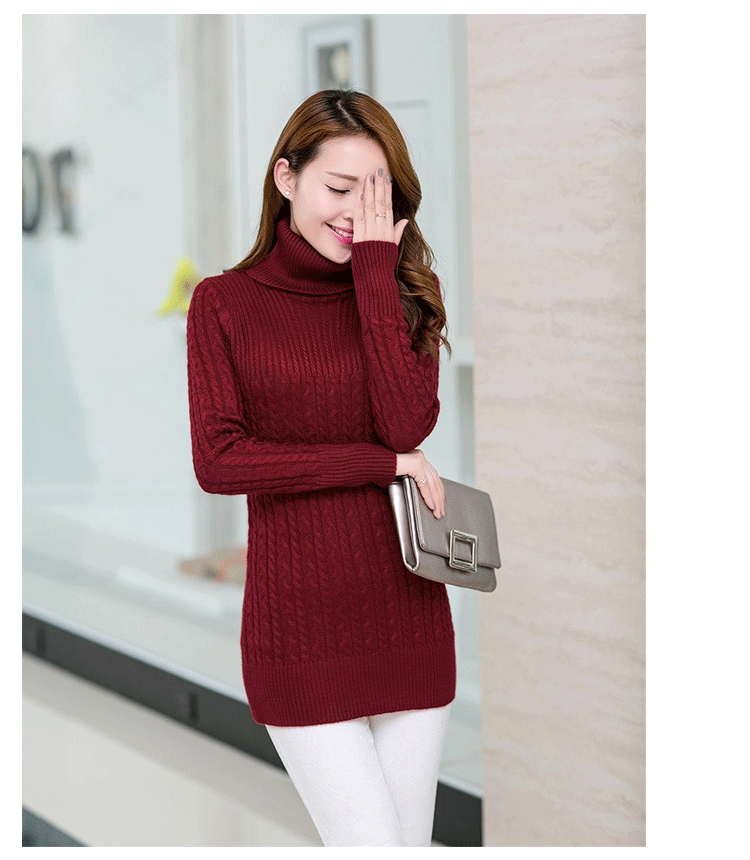 fashion เสื้อไหมพรมคอเต่า สเวตเตอร์ สีแดง ใส่เที่ยว ทำงาน ใส่คู่กับสูทก็ดูดี น่ารักๆ