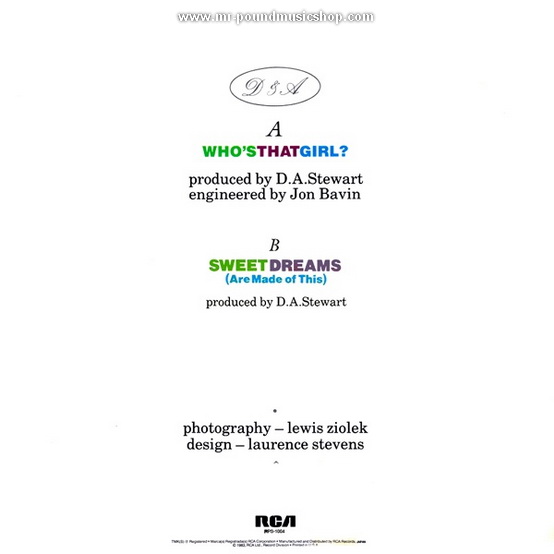 Eurythmics - Who's That Girl? / Sweet Dreams (Are Made of This)