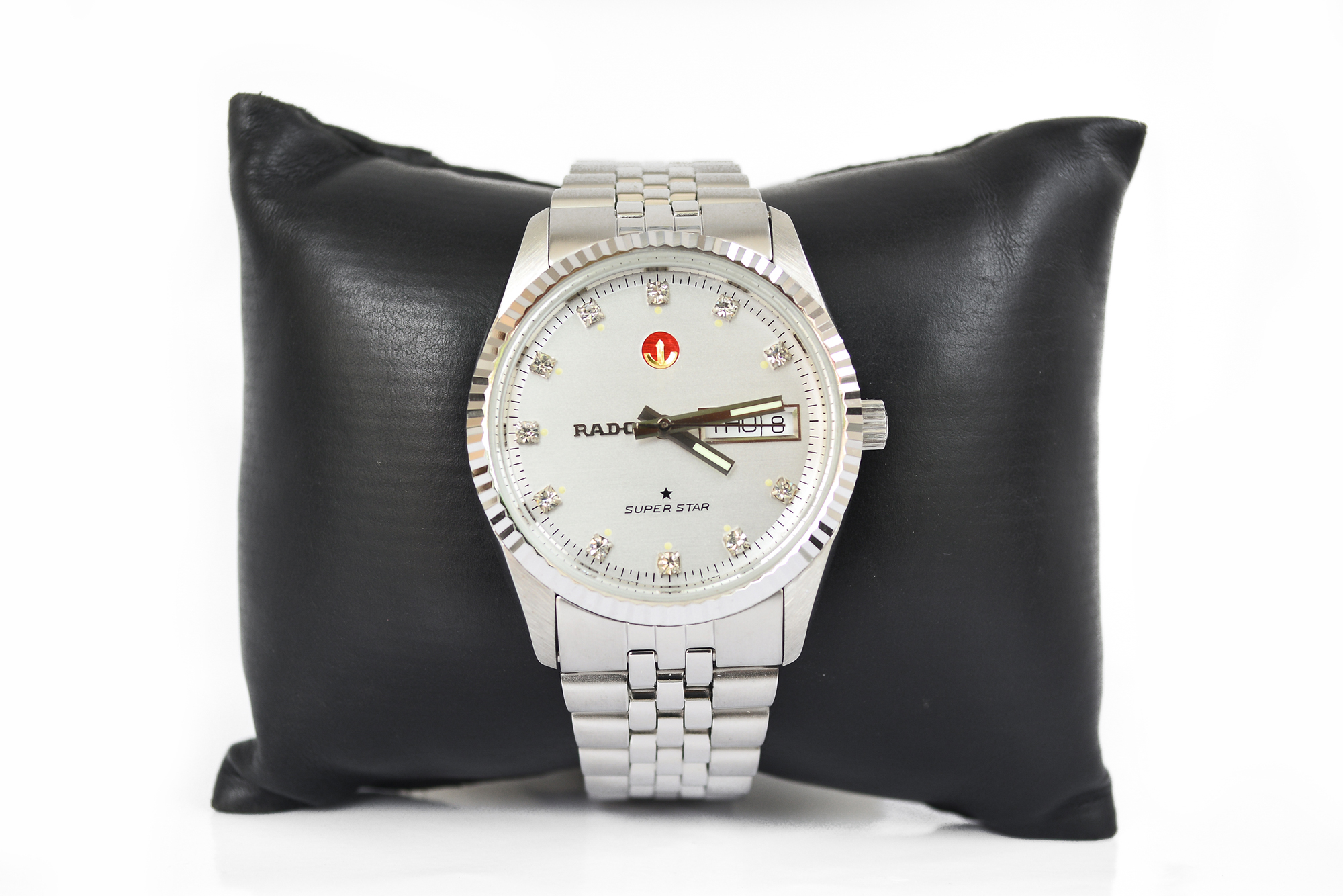 Rado Super Star Automatic Day-Date เรือนเหล็ก ขอบหยัก