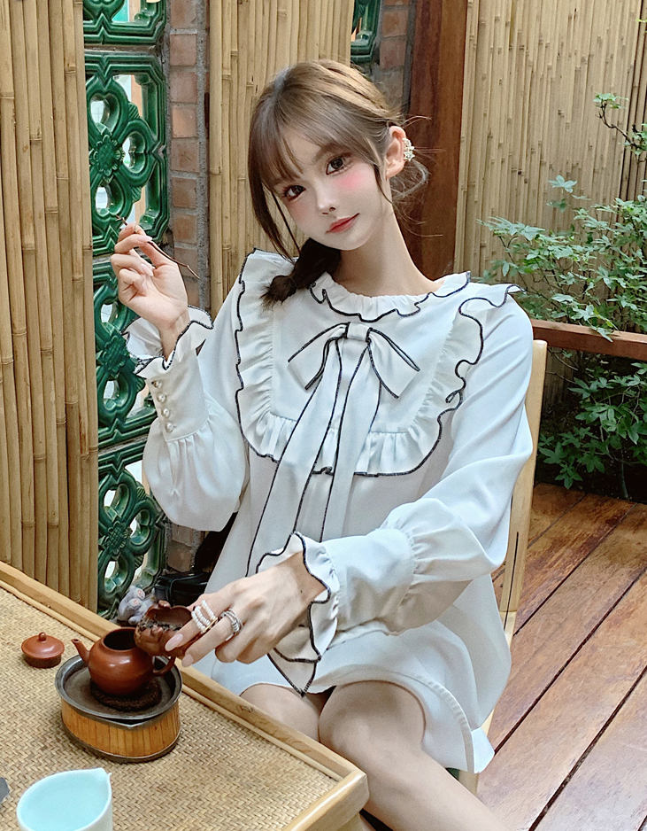 Girly Fancy Club : พรีออเดอร์ เดรสแฟชั่นทรงปล่อยน่ารักๆ แขนยาว แบรนด์แท้