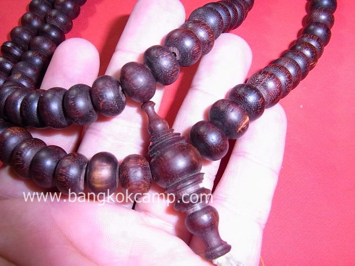 ไม้มงคลหายาก... ประคำ(ไม้แก่นมะขาม) ลายสวย ความยาว18นิ้ว พร้อมหัวขุน...ไม้แก่นมะขามแท้ทุกเม็ด (CN004s)