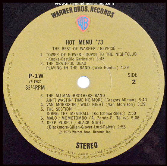 Various Artists - Hot Menu '73 - The Best of Warner / Reprise / Atlantic -