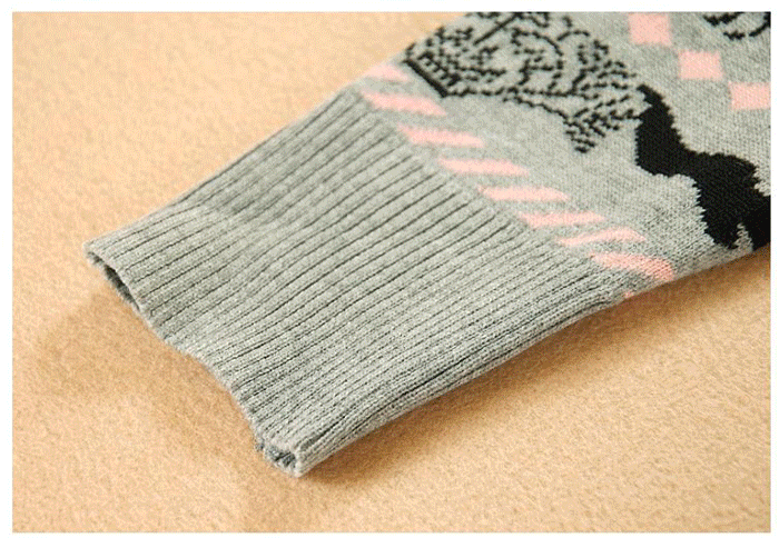 fashion เสื้อกันหนาวไหมพรม คอวี สีเทา ใส่เป็นเสื้อคลุมลำลองได้ ใส่ทำงาน น่ารัก