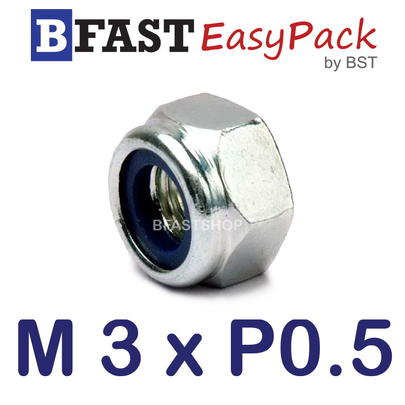 หัวน็อตล็อค M3 x P0.5 ขอบ 5.5 (20 ตัว/ถุง)