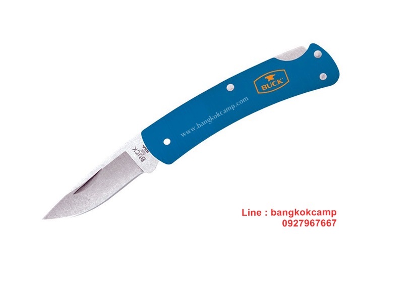 มีดพับ Buck 524 Alumni Folding Knife 1.875" Plain Blade, Blue Aluminum Handles - 11772