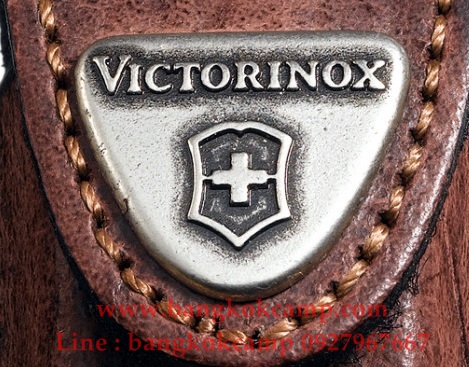 ซองหนังแท้ ใส่ VICTORINOX BROWN LEATHER POUCH 91/93 MM 2-4 LAYERS (4.0533)