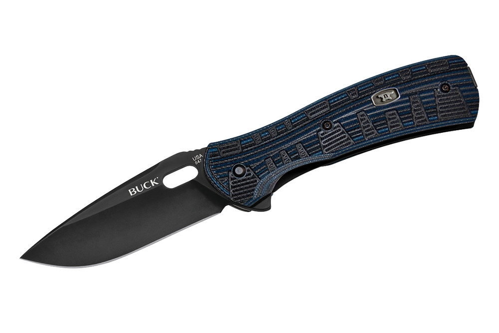 มีดพับ Buck 847 Vantage Force Pro Folding Knife 3-1/4" S30V Plain Blade, Black/Blue G10 Handles - 3642