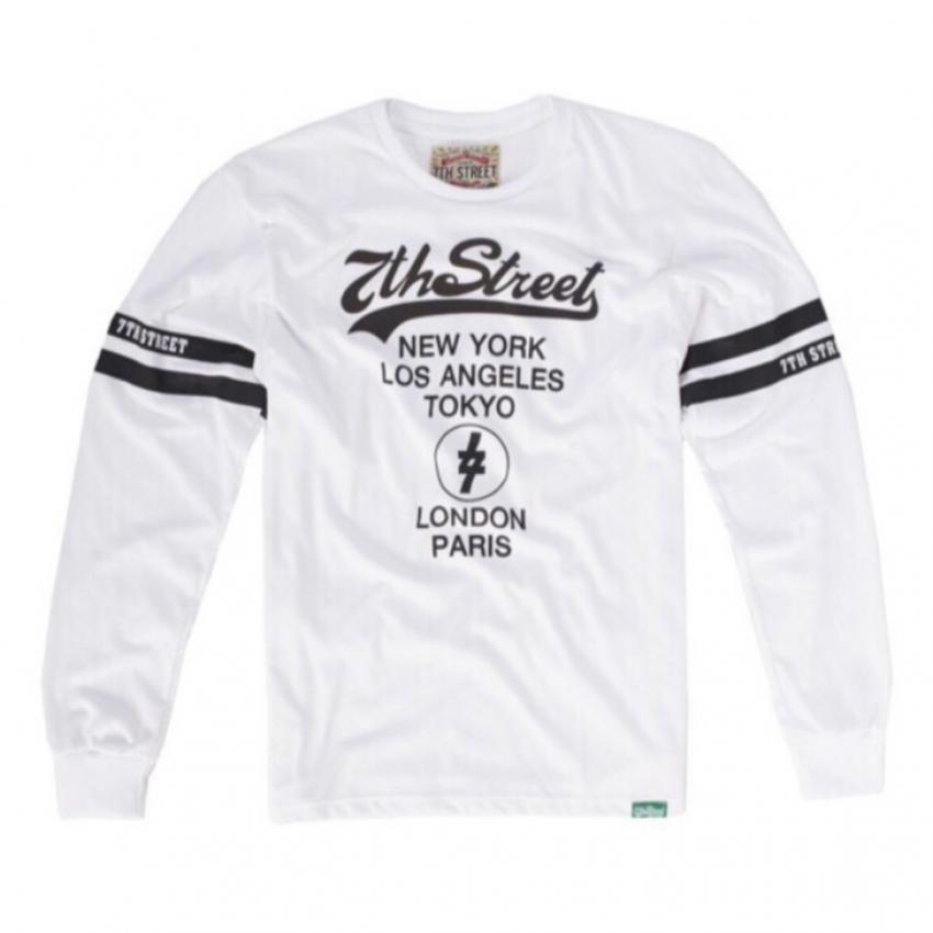 7th Street Graphic T-Shirt เสื้อยืดแขนยาว (สีขาว)