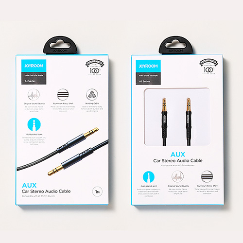 Joyroom A1. AUX car stereo audio cable - สายเชื่อมต่อสัญญาณเสียง 3.5mm สาย 1เมตร 2เมตร