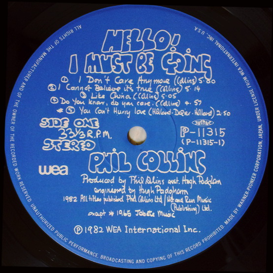 Phil Collins - Hello, I Must Be Going!