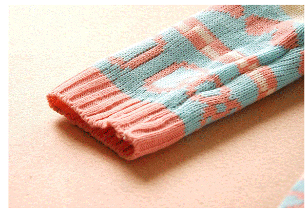 fashion เสื้อกันหนาว สเวตเตอร์ แขนยาว ไหมพรม คอกลม สีเบจ ชมพู ฟ้า น่ารักๆ ใส่เที่ยว ทำงาน