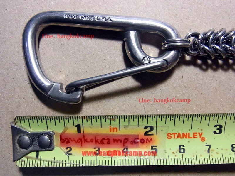 พวงกุญแจ+สร้อยงานถักมือ คาราบิเนอร์ Carabiner สแน็ปลิงค์ Snaplink -สแตนเลส (แบบที่4) ยาว11นิ้ว