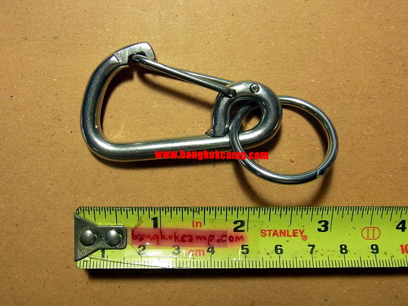 พวงกุญแจ คาราบิเนอร์ Carabiners สแน็ปลิงค์ Snaplink - สแตนเลส (ทรง จ.จาน) ขนาด2.5นิ้ว Made in USA.