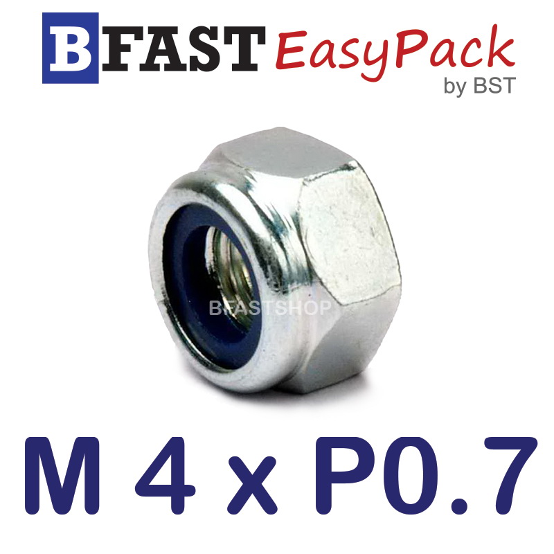 หัวน็อตล็อค M4 x P0.7 ขอบ 7 (20 ตัว/ถุง)