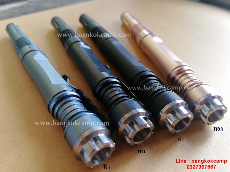 ปากกาแทคนิคอล Tactical Pen ปลายคาร์ไบท์ (กระแทกกระจกได้ แข็งมากใช้ขูด-เขียนโลหะได้) สีดำ