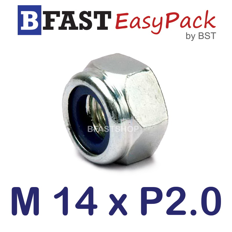 หัวน็อตล็อค M14 x P2.0 ขอบ 22 (5 ตัว/ถุง)