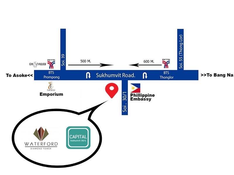 ให้เช่าคอนโด วอร์เตอร์ฟอร์ด ไดมอนด์ ทาวเวอร์ 30/1 / For Rent Waterford Diamond Tower Sukhumvit 30/1 (English below)